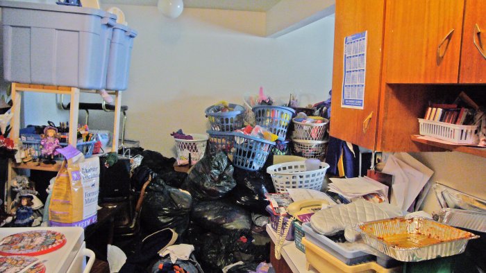 kitchen of a hoarder